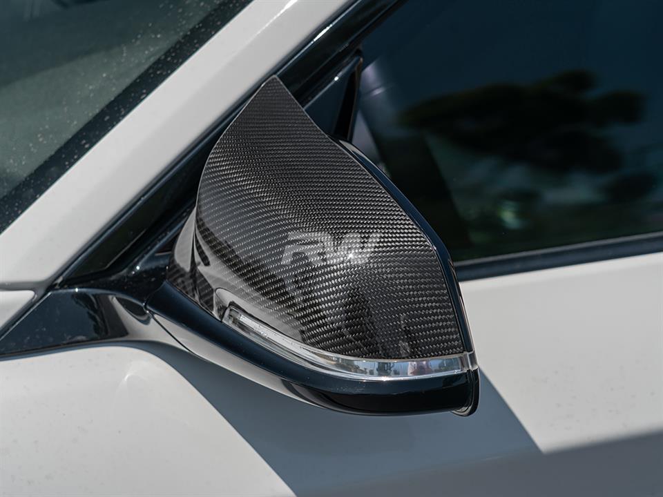 RW Carbon BMW F22 F30 F32 F87 M Styled CF Mirror Caps - Image 2