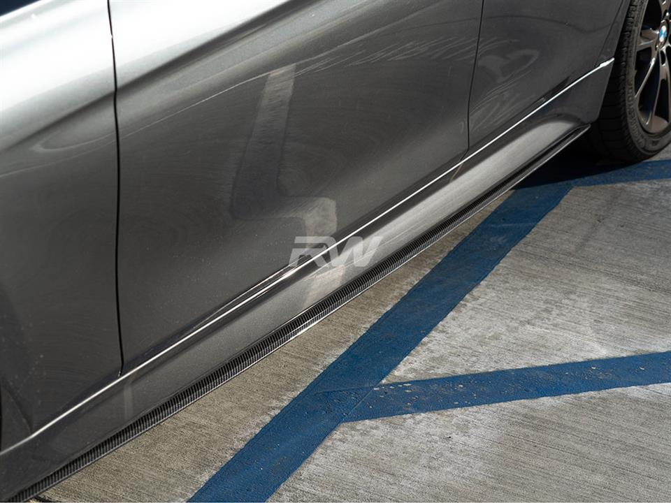 RW Carbon BMW F30 F31 Carbon Fiber Side Skirt Extensions (2)