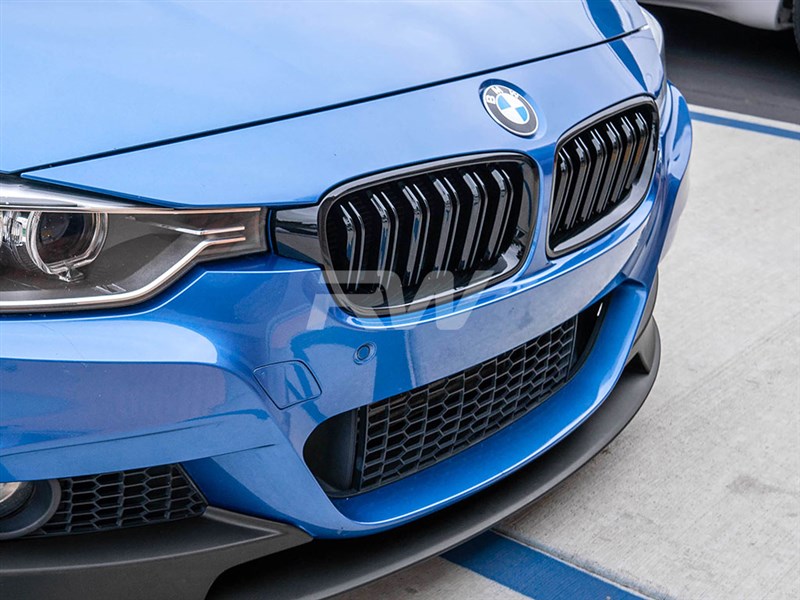 RW Carbon BMW F30 F31 Double Slat Gloss Black Grilles (2)