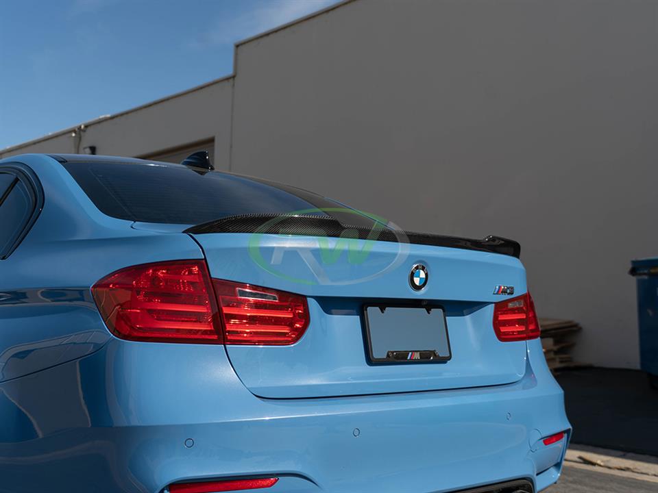 RW Carbon BMW F30 F80 M3 CS Style Carbon Fiber Trunk Spoiler (1)