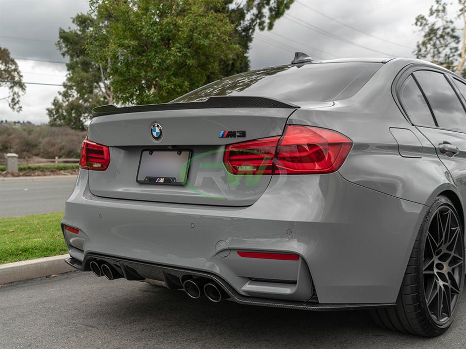 RW Carbon BMW F30 F80 M3 CS Style Carbon Fiber Trunk Spoiler (12)