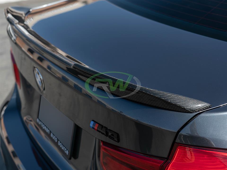 RW Carbon BMW F30 F80 M3 CS Style Carbon Fiber Trunk Spoiler (20)