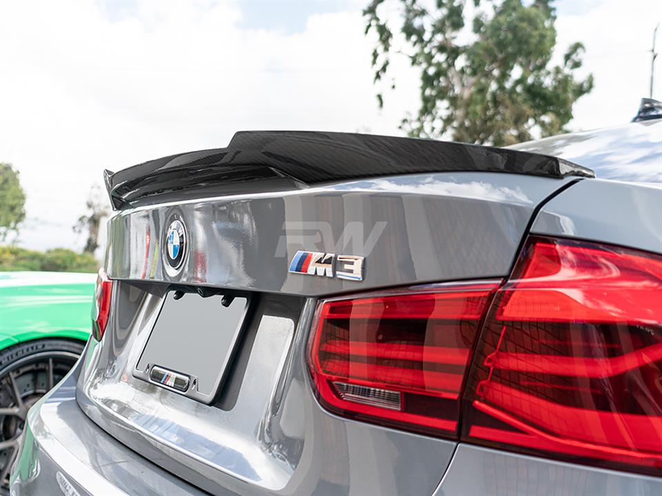 RW Carbon BMW F30 F80 M4 Style Carbon Fiber Trunk Spoiler (3)