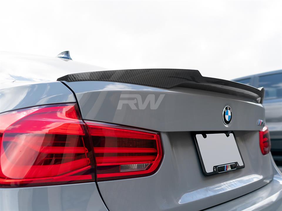 RW Carbon BMW F30 F80 M4 Style Carbon Fiber Trunk Spoiler (4)