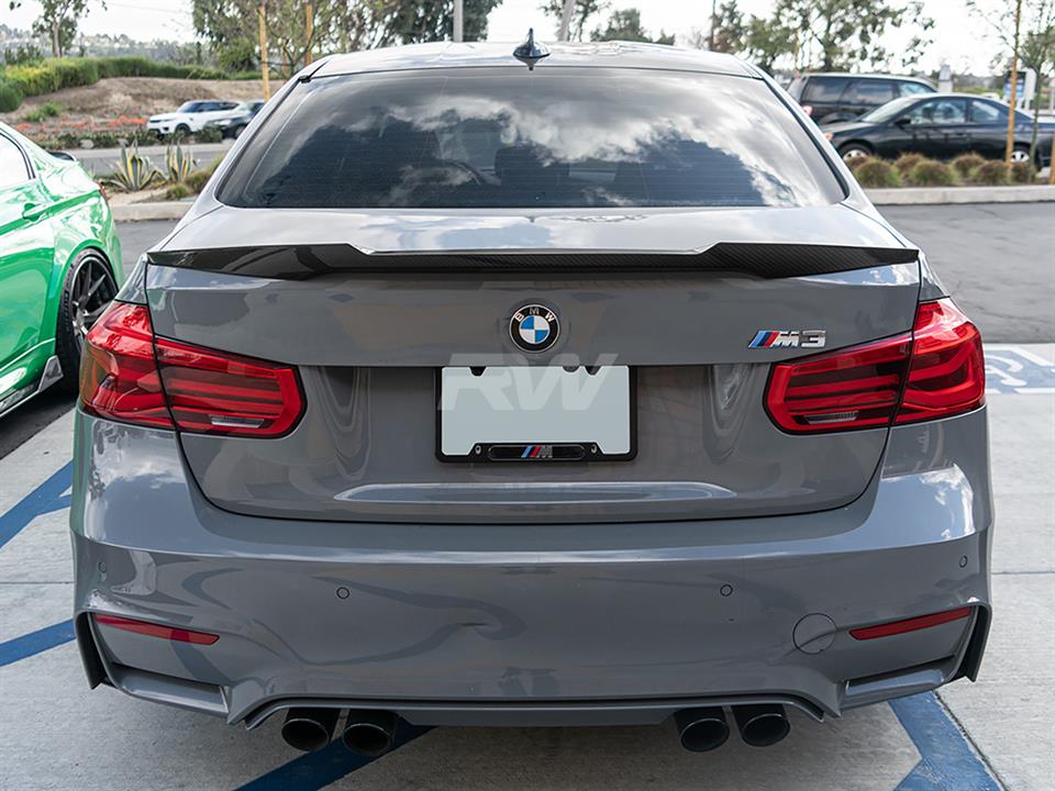 RW Carbon BMW F30 F80 M4 Style Carbon Fiber Trunk Spoiler (5)