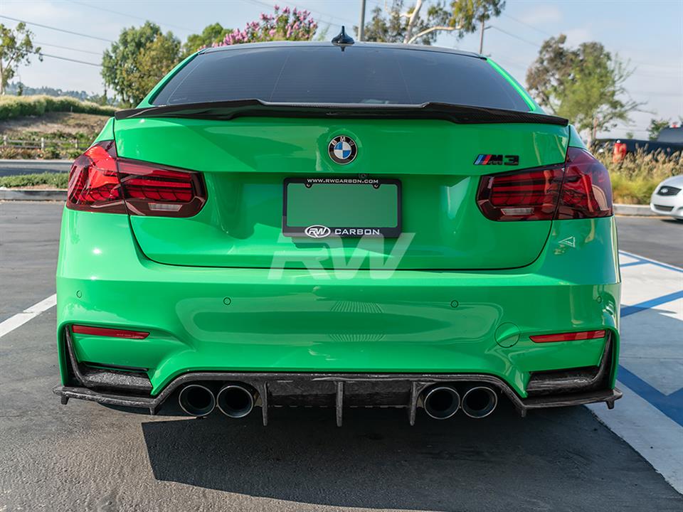 RW Carbon BMW F30 F80 M4 Style Carbon Fiber Trunk Spoiler (6)