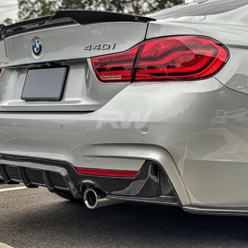 Alternative view of RW Carbon BMW F32 F33 Carbon Fiber Rear Bumper Splitters