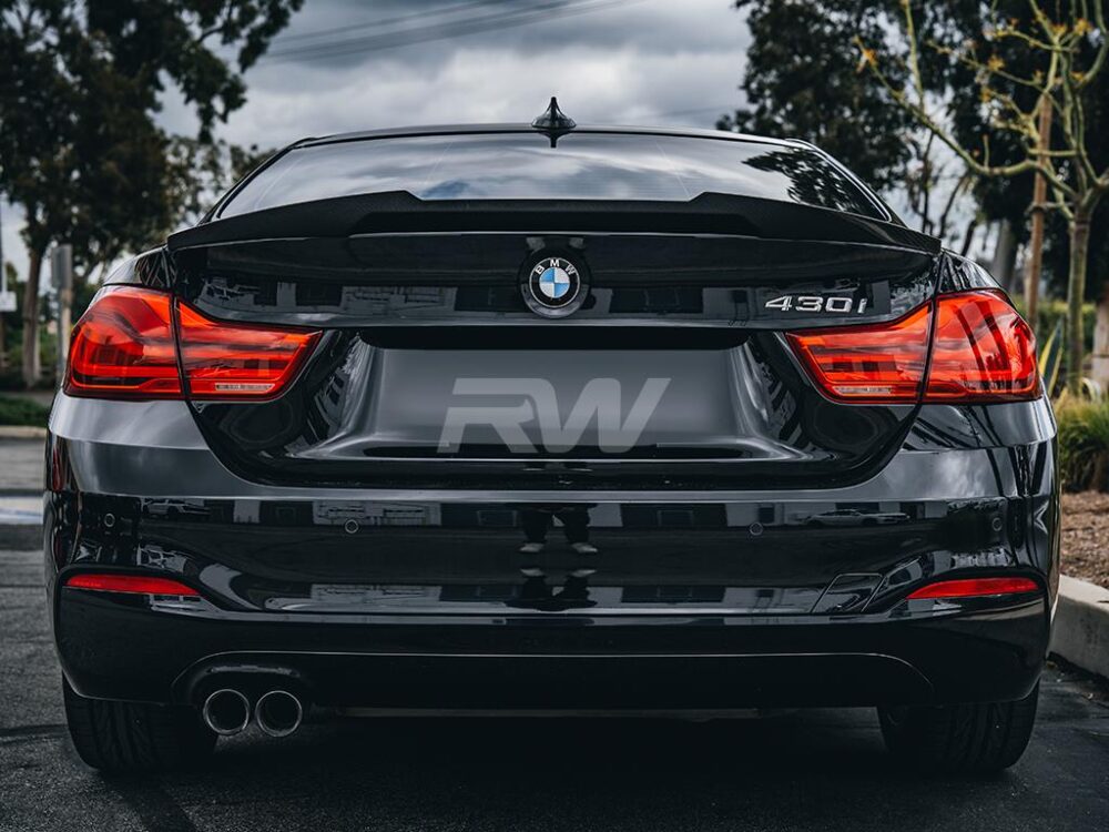 RW Carbon BMW F32 M4 Style Carbon Fiber Trunk Spoiler (1)