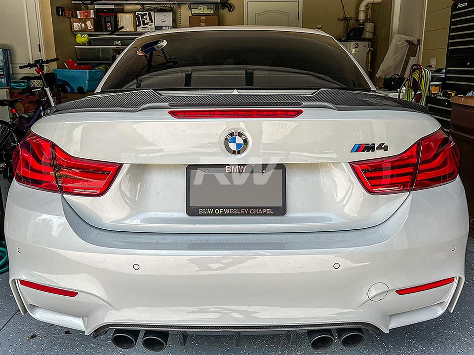 RW Carbon BMW F33 F83 M4 Style Carbon Fiber Trunk Spoiler (3)