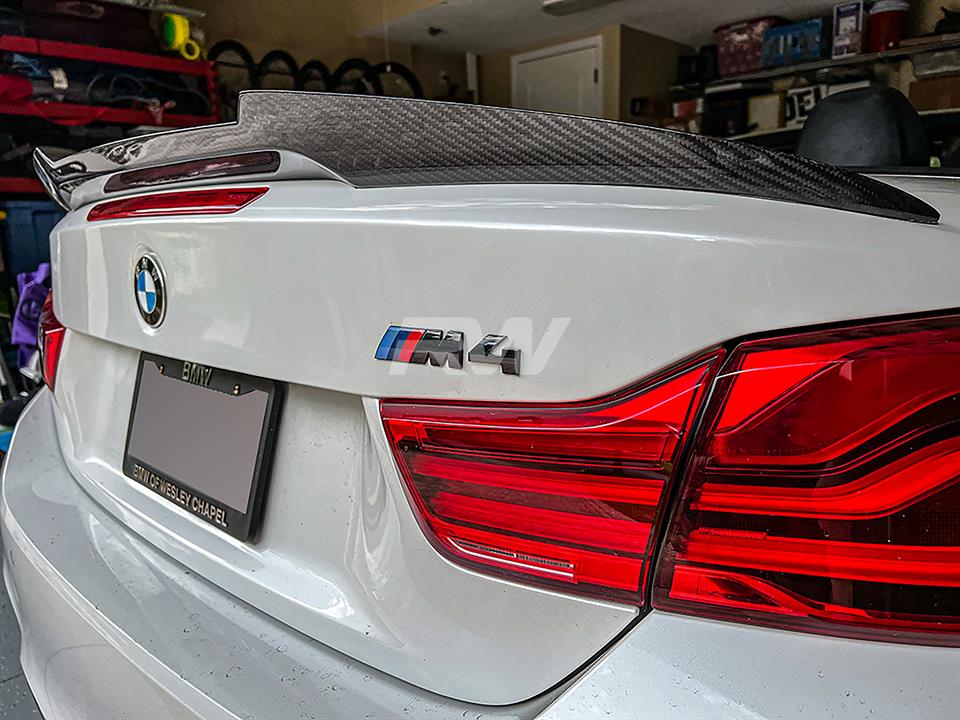 RW Carbon BMW F33 F83 M4 Style Carbon Fiber Trunk Spoiler (4)