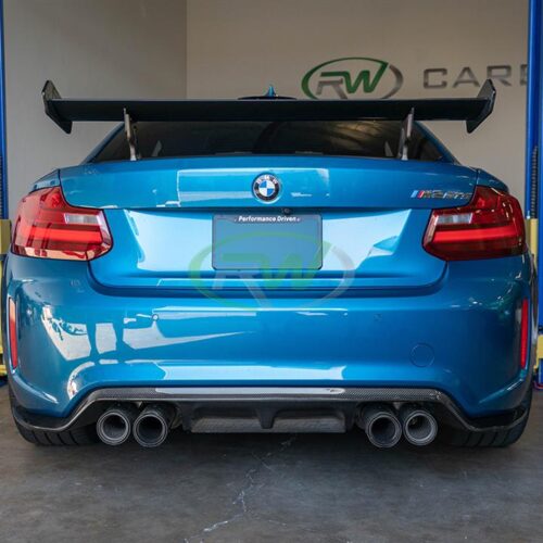 Alternative view of RW Carbon BMW F87 M2 3D Style Carbon Fiber Diffuser