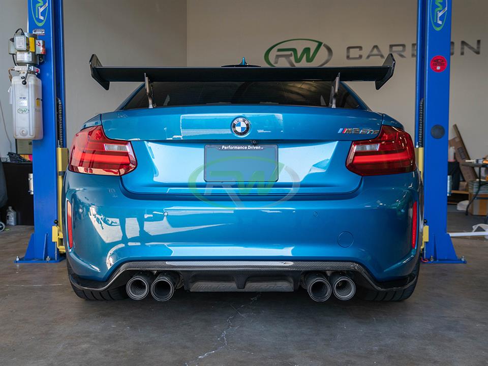RW Carbon BMW F87 M2 3D Style Carbon Fiber Diffuser (1)