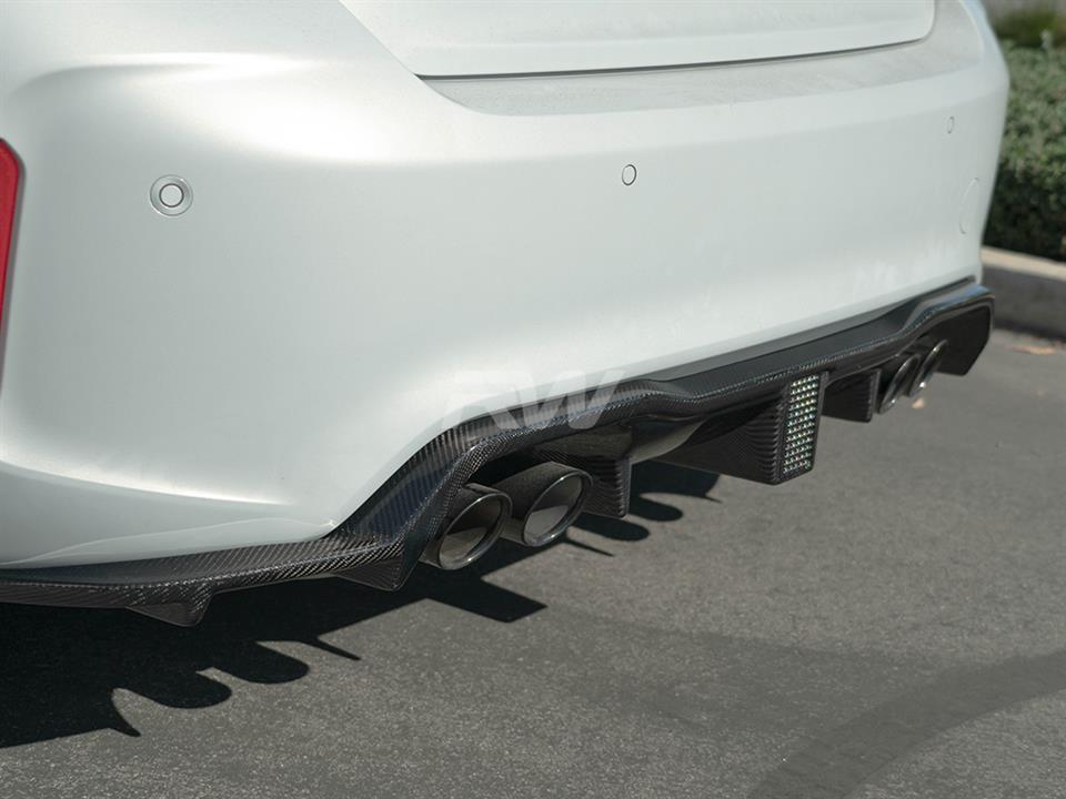 RW Carbon BMW F87 M2 Carbon Fiber Kholen Style Diffuser - Image 6