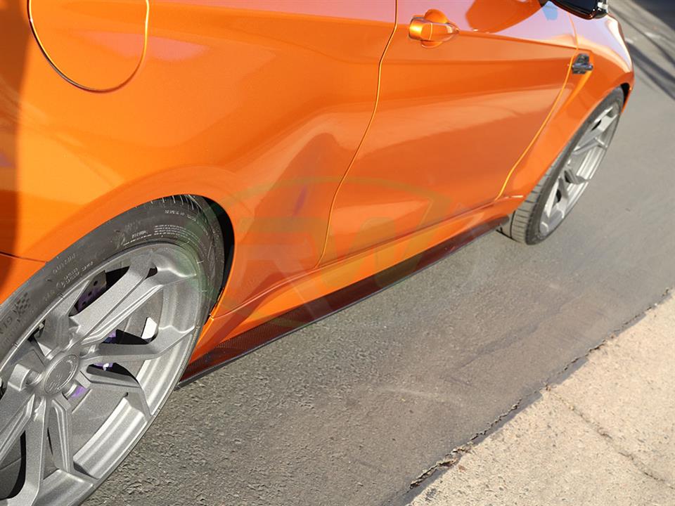 RW Carbon BMW F87 M2 Carbon Fiber Side Skirt Extensions (1)