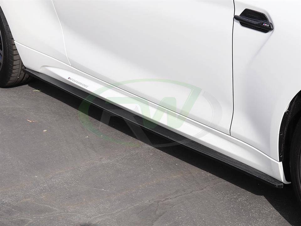 RW Carbon BMW F87 M2 Carbon Fiber Side Skirt Extensions (3)