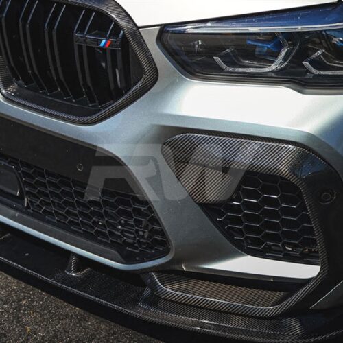 Alternative view of RW Carbon BMW F96 X6M Carbon Fiber Upper Bumper Splitters