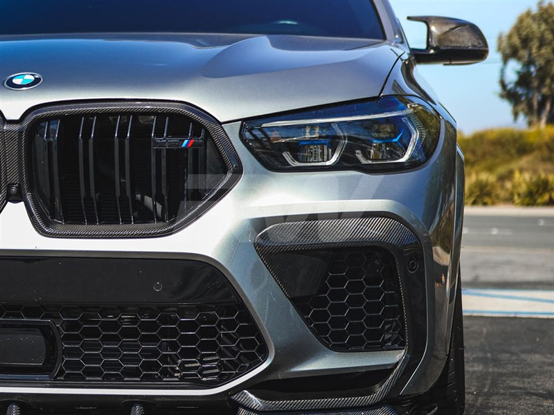 RW Carbon BMW F96 X6M Carbon Fiber Upper Bumper Splitters (3)