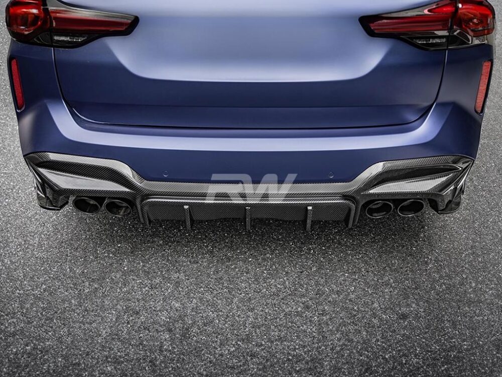 RW Carbon BMW F97 X3M LCI Carbon Fiber Diffuser - Image 2