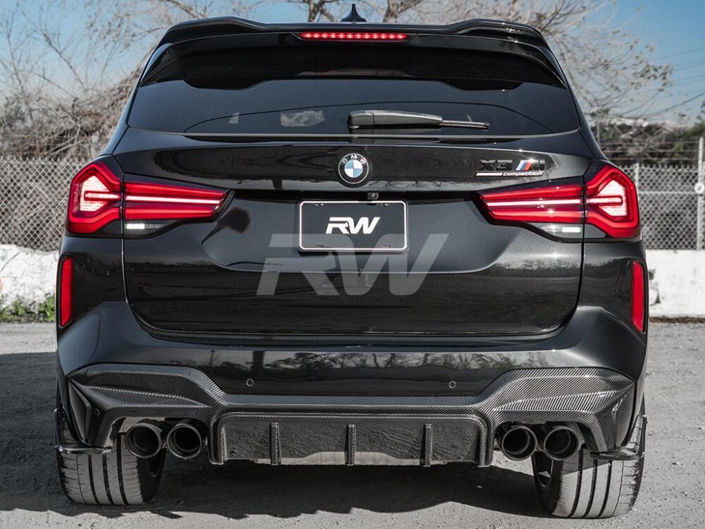 RW Carbon BMW F97 X3M LCI Carbon Fiber Diffuser - Image 4