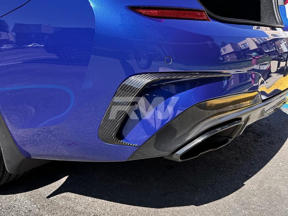 RW Carbon BMW G20 3-Series Carbon Fiber Rear Bumper Trims (5)
