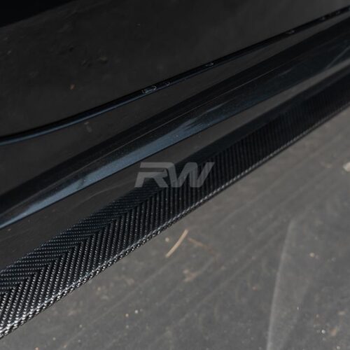 Alternative view of RW Carbon BMW G20 3 Series Carbon Fiber Side Skirt Extensions
