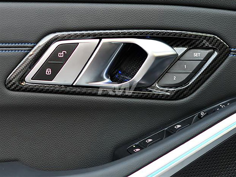 RW Carbon BMW G20 Carbon Fiber Interior Door Handle Trims (1)