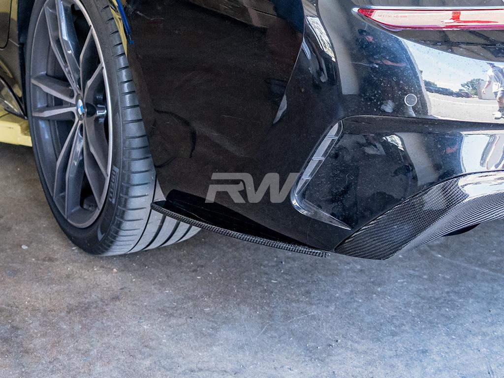 RW Carbon BMW G20 Carbon Fiber Rear Bumper Splitters (8)
