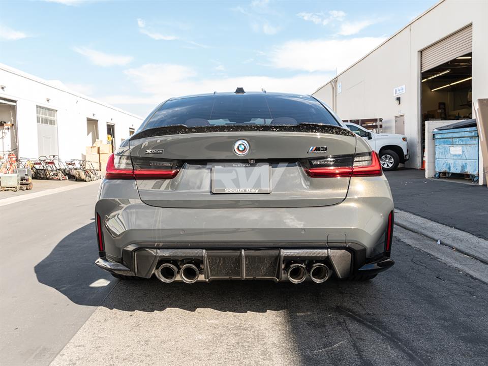 RW Carbon BMW G20 G80 CS Style Forged Carbon Trunk Spoiler - Image 5