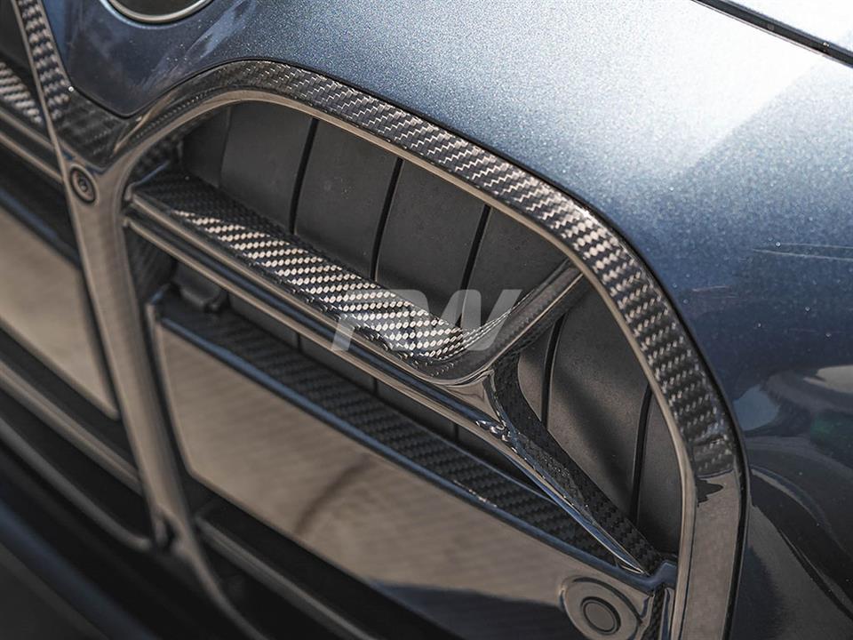 RW Carbon BMW G22 G23 4-Series CSL Style Carbon Fiber Grille - Image 3