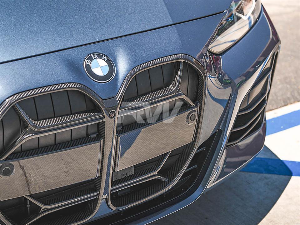 RW Carbon BMW G22 G23 4-Series CSL Style Carbon Fiber Grille - Image 4