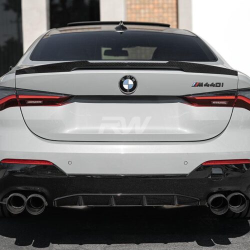 Alternative view of RW Carbon BMW G22 G82 Coupe M4 Style CF Trunk Spoiler