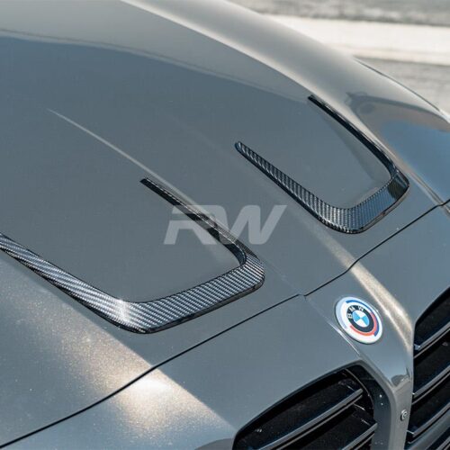 Alternative view of RW Carbon BMW G8x M3 M4 Carbon Fiber Hood Vent Trims