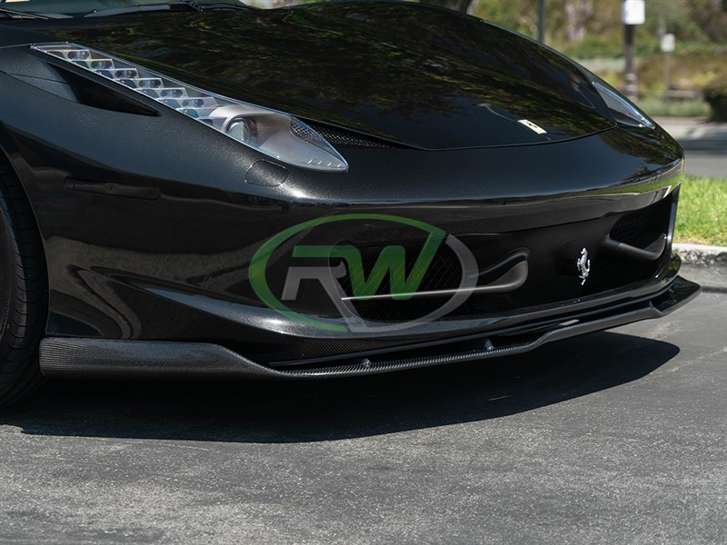 RW Carbon Ferrari 458 Carbon Fiber Front Lip Spoiler - Image 2