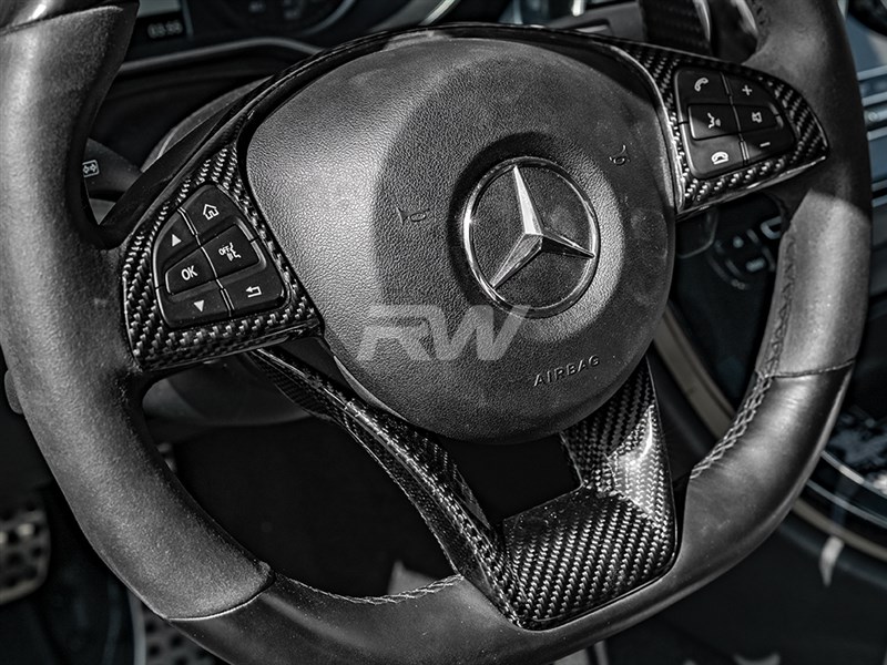 RW Carbon Mercedes AMG Carbon Fiber Steering Wheel Trim - Image 4