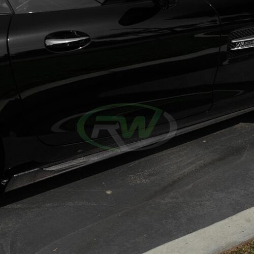 Alternative view of RW Carbon Mercedes C190 GT GTS CF Side Skirt Extensions