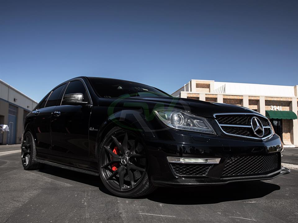 RW Carbon Mercedes W204 C63 Carbon Fiber Side Skirt Extensions (4)