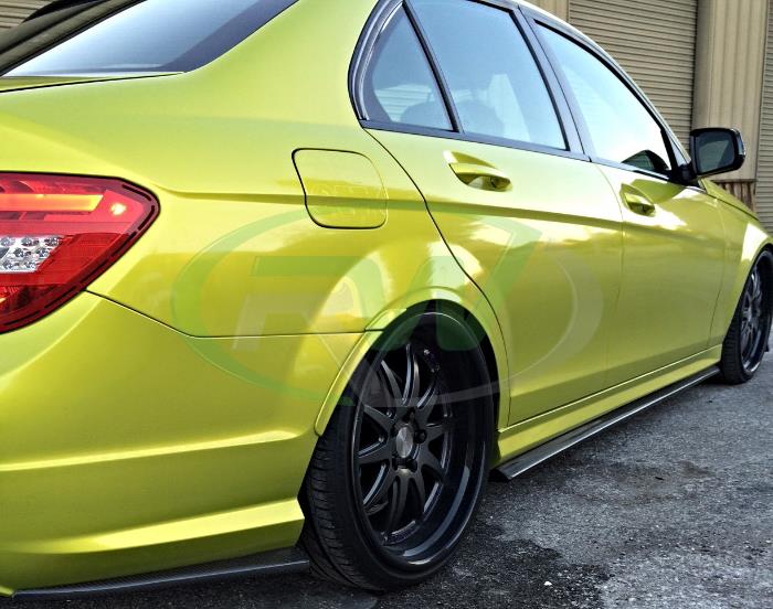 RW Carbon Mercedes W204 C63 Carbon Fiber Side Skirt Extensions (7)
