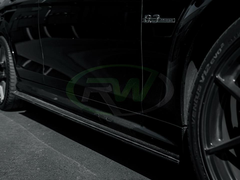 RW Carbon Mercedes W204 C63 Carbon Fiber Side Skirt Extensions (8)
