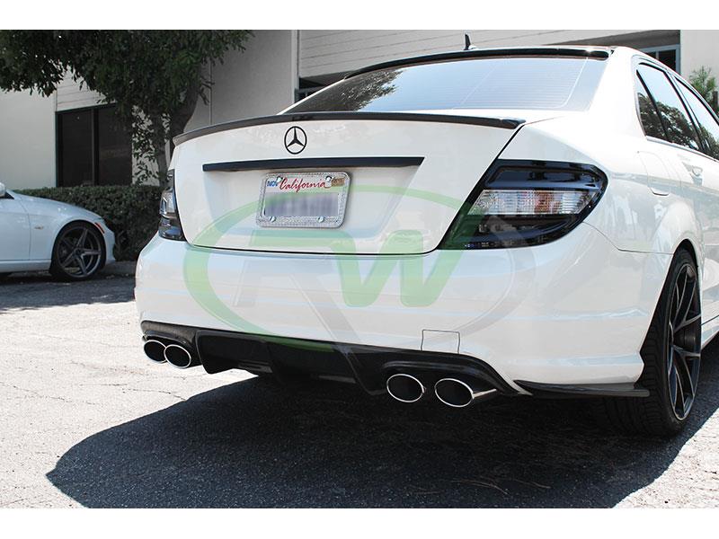 RW Carbon Mercedes W204 Carbon Fiber Rear Bumper Splitters (3)