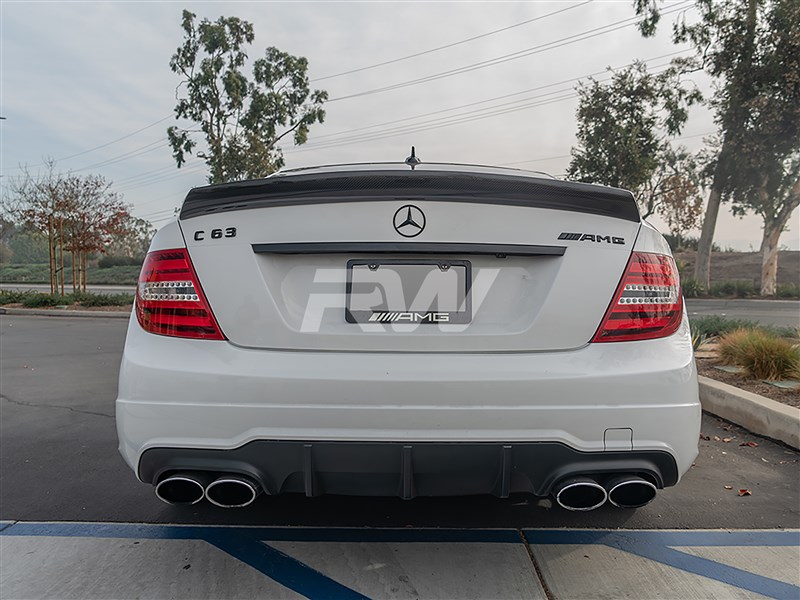 RW Carbon Mercedes W204 Coupe DTM Carbon Fiber Trunk Spoiler - Image 5