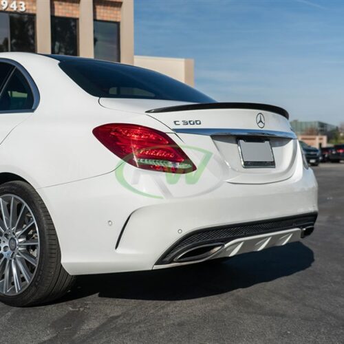 Alternative view of RW Carbon Mercedes W205 AMG Style Carbon Fiber Trunk Spoiler
