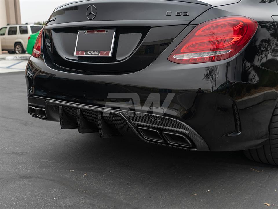 RW Carbon Mercedes W205 C63_C63S AMG DTM CF Diffuser - Image 8