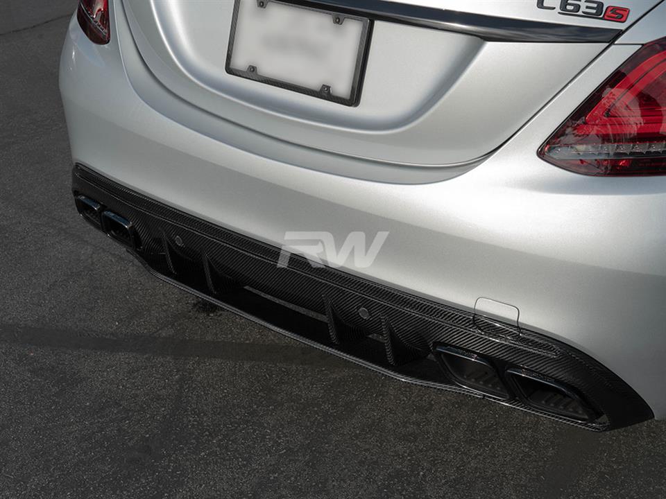 RW Carbon Mercedes W205 C63_C63S Sedan 19+ CF Diffuser - Image 3