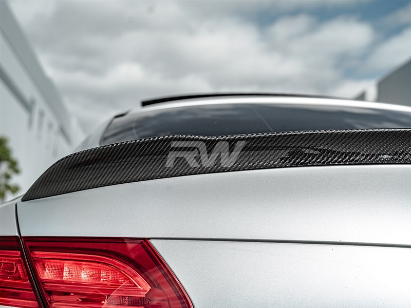 RW Carbon Mercedes W205 Coupe ED1 V2 Style CF Trunk Spoiler - Image 4