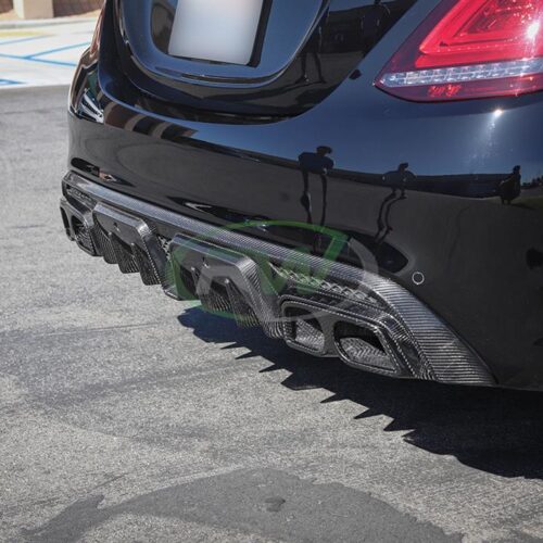 Alternative view of RW Carbon Mercedes W205 W212 Carbon Fiber Exhaust Tips