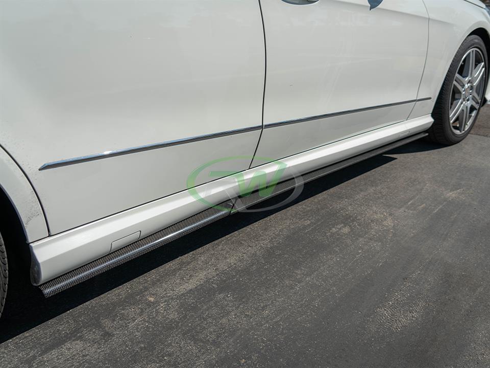 RW Carbon Mercedes W212 Carbon Fiber Side Skirt Extensions (3)