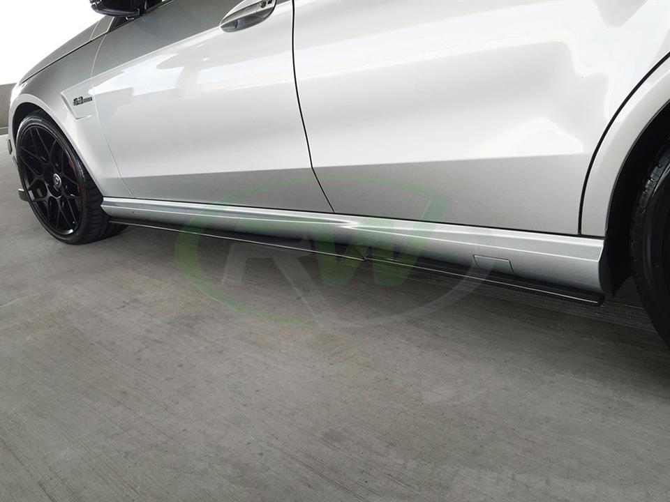 RW Carbon Mercedes W212 Carbon Fiber Side Skirt Extensions (4)