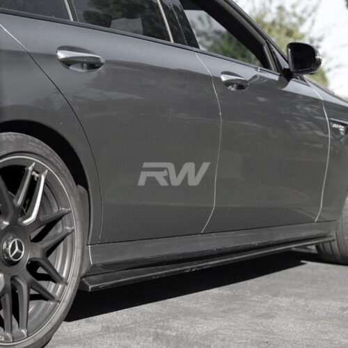 RW Carbon Mercedes W213 Carbon Fiber Side Skirt Extensions