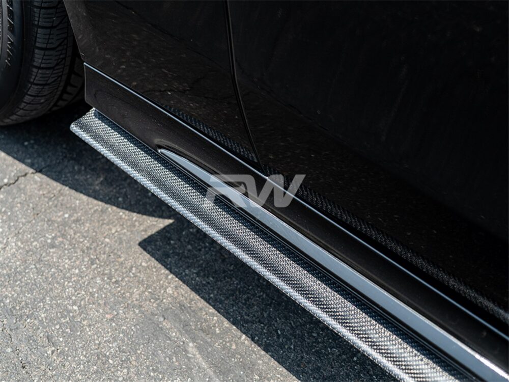 RW Carbon Mercedes W214 Carbon Fiber Side Skirt Extensions (1)