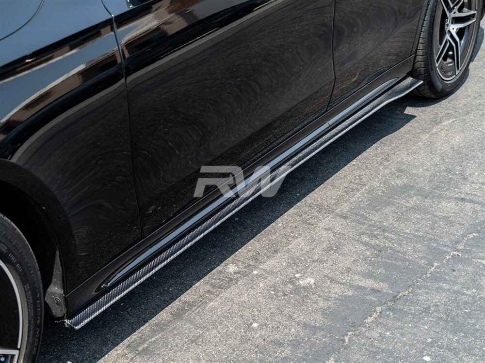 RW Carbon Mercedes W214 Carbon Fiber Side Skirt Extensions (4)